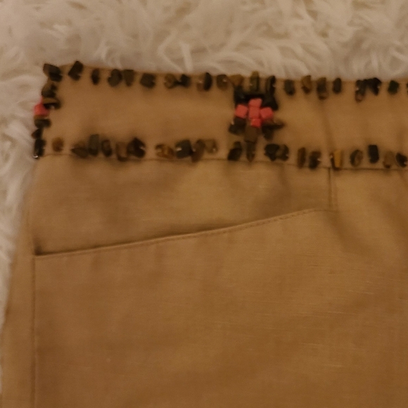 LARRY‎ LEVINE PETITE Women's Beaded Crop Pants. Front Pockets. SIZE 8P - Picture 3 of 11